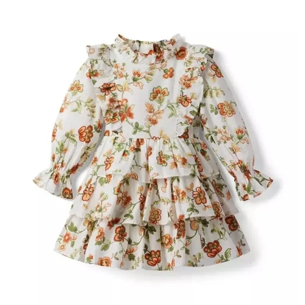 NWT❤️Janie and Jack Floral Tiered Ruffle Dress sz7